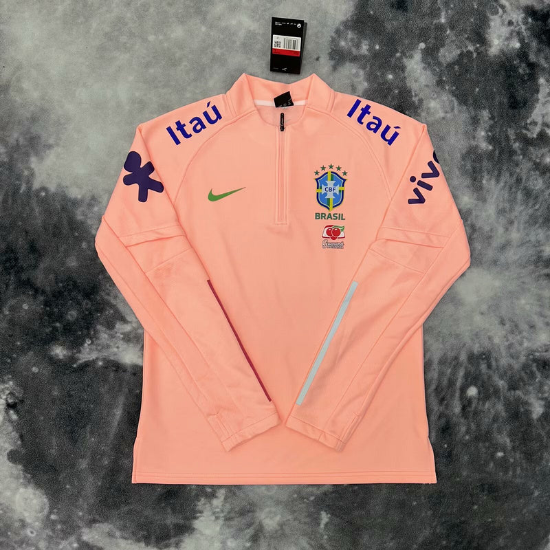 Sweat Zippé Brésil Rose Saumon