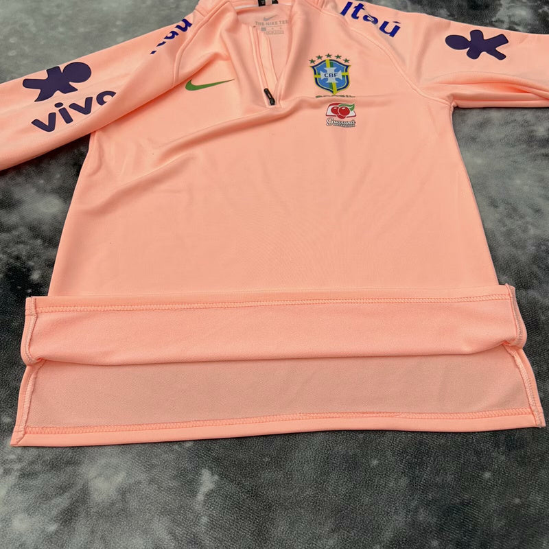 Sweat Zippé Brésil Rose Saumon