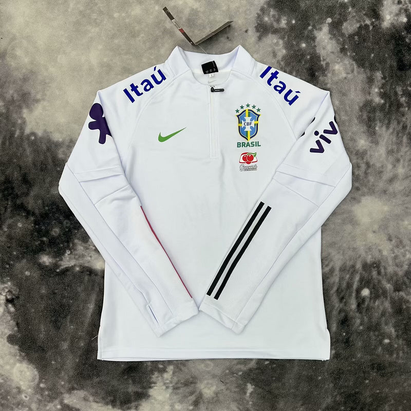 Sweat Zippé Brésil Blanc